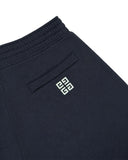 DRIPNORD navy blue cotton shorts with elastic waistband and embroidered Givenchy logo on the back pocket.
