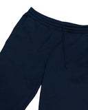DRIPNORD navy blue Louis Vuitton monogram joggers with drawstring waist and textured fabric.