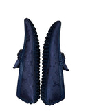 DRIPNORD navy blue Louis Vuitton monogram loafers with rubber soles and buckle detail.