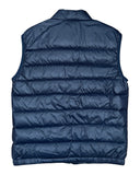 DRIPNORD navy blue puffer vest with horizontal quilting and a stand-up collar. Size 50 / M.