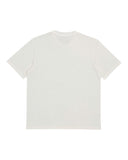 DRIPNORD off-white cotton t-shirt with crew neck and short sleeves, back view.