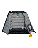 DRIPNORD black puffer vest with grey lining, featuring Parajumpers branding and size L tag.