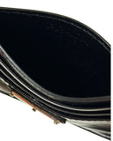 DRIPNORD Prada black leather card holder with multiple card slots.