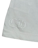 DRIPNORD white cotton t-shirt with embossed Chrome Hearts logo detail on the front. Size M.